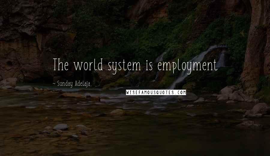 Sunday Adelaja Quotes: The world system is employment
