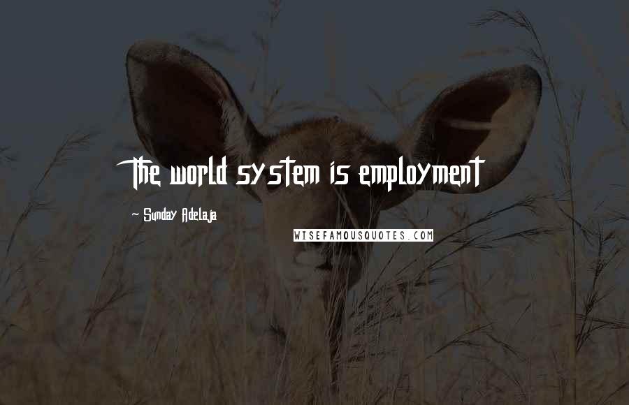 Sunday Adelaja Quotes: The world system is employment