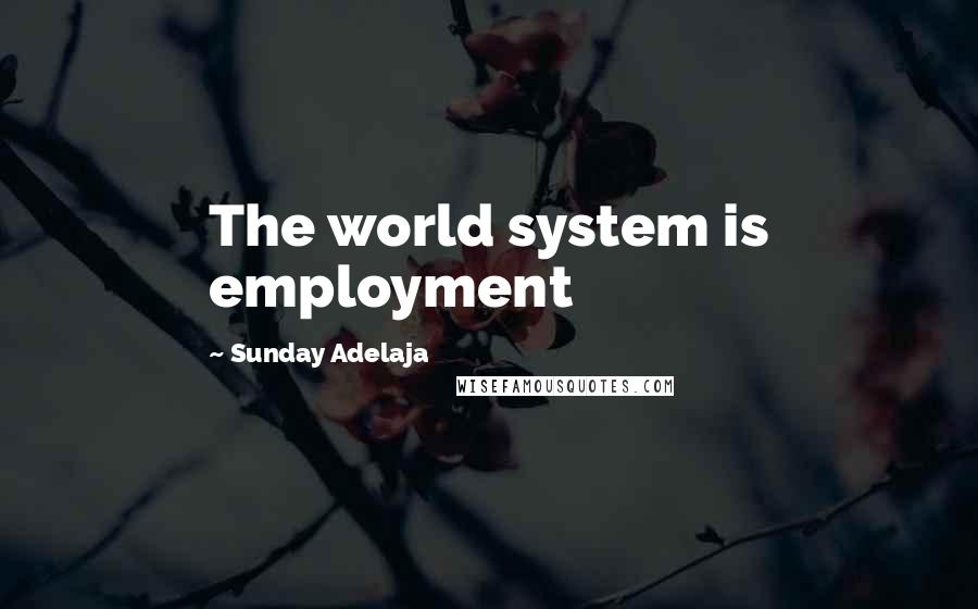 Sunday Adelaja Quotes: The world system is employment