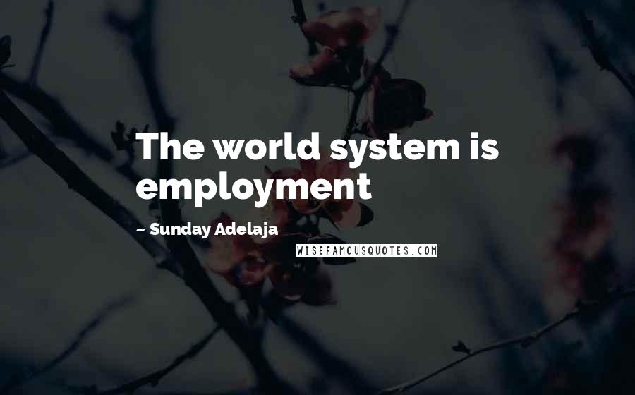 Sunday Adelaja Quotes: The world system is employment