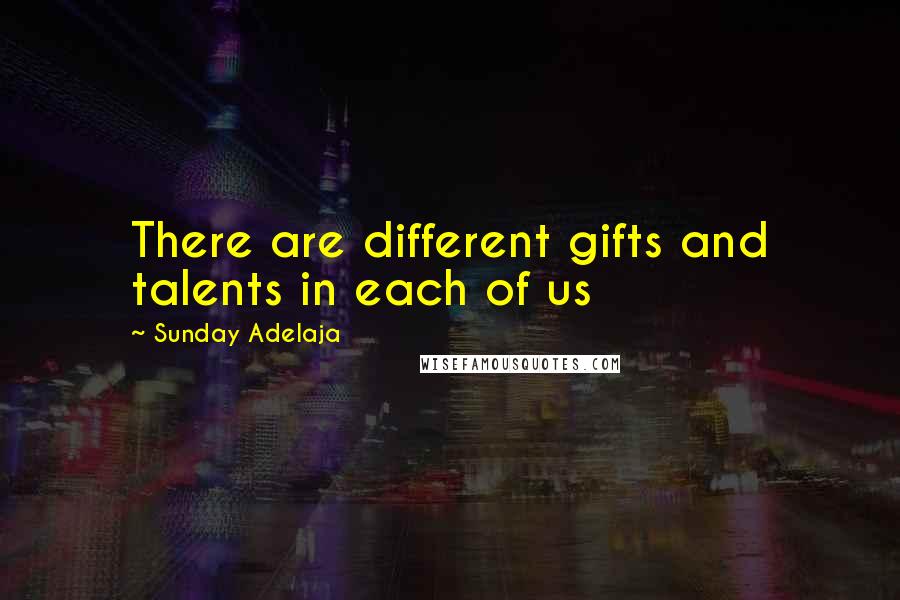 Sunday Adelaja Quotes: There are different gifts and talents in each of us