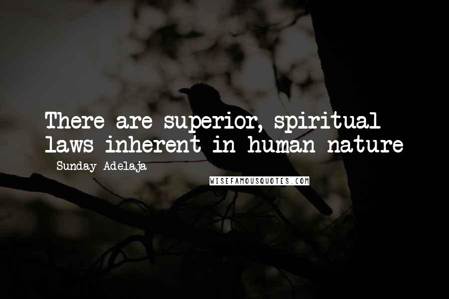 Sunday Adelaja Quotes: There are superior, spiritual laws inherent in human nature