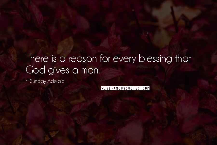 Sunday Adelaja Quotes: There is a reason for every blessing that God gives a man.