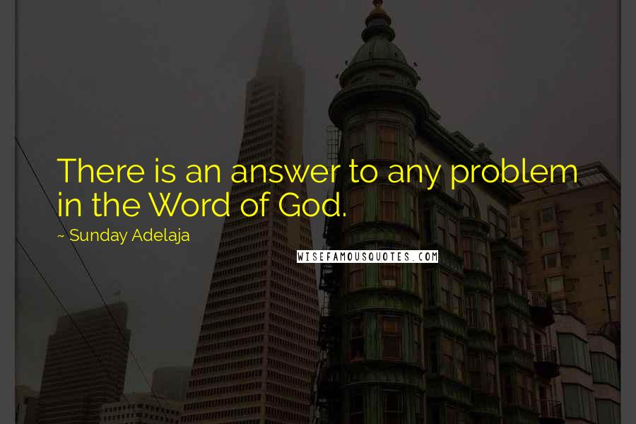 Sunday Adelaja Quotes: There is an answer to any problem in the Word of God.