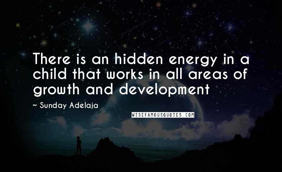Sunday Adelaja Quotes: There is an hidden energy in a child that works in all areas of growth and development