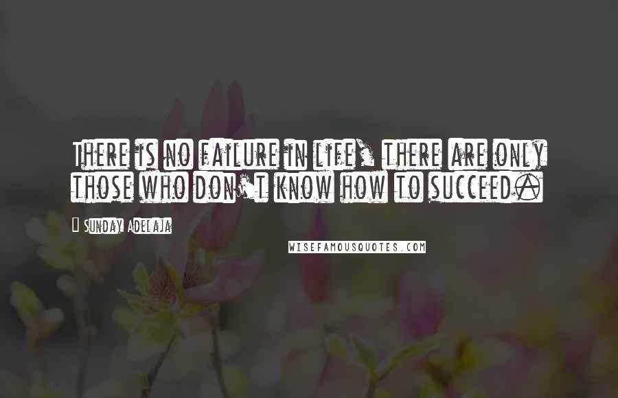 Sunday Adelaja Quotes: There is no failure in life, there are only those who don't know how to succeed.