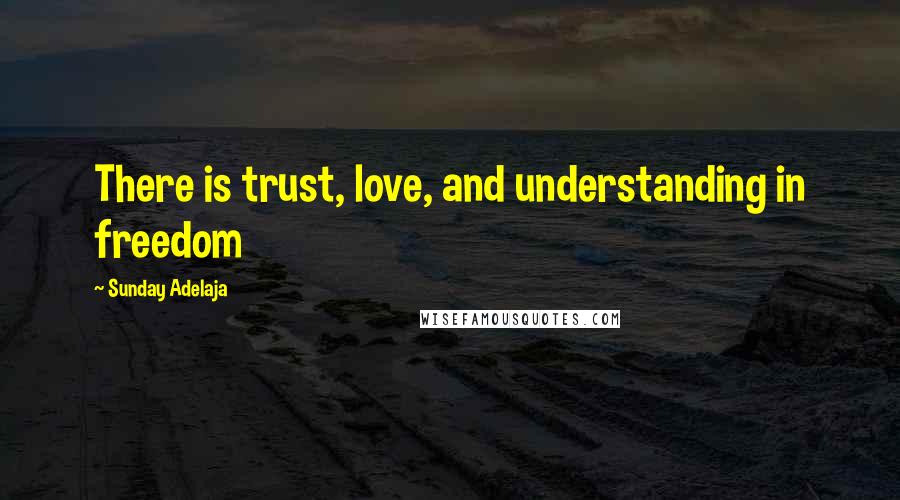 Sunday Adelaja Quotes: There is trust, love, and understanding in freedom