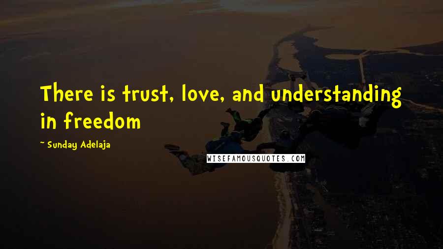 Sunday Adelaja Quotes: There is trust, love, and understanding in freedom