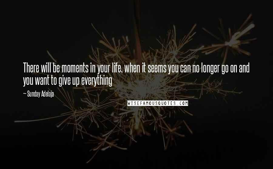 Sunday Adelaja Quotes: There will be moments in your life, when it seems you can no longer go on and you want to give up everything