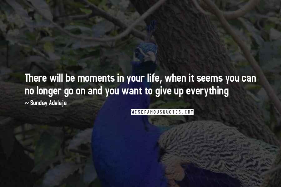 Sunday Adelaja Quotes: There will be moments in your life, when it seems you can no longer go on and you want to give up everything