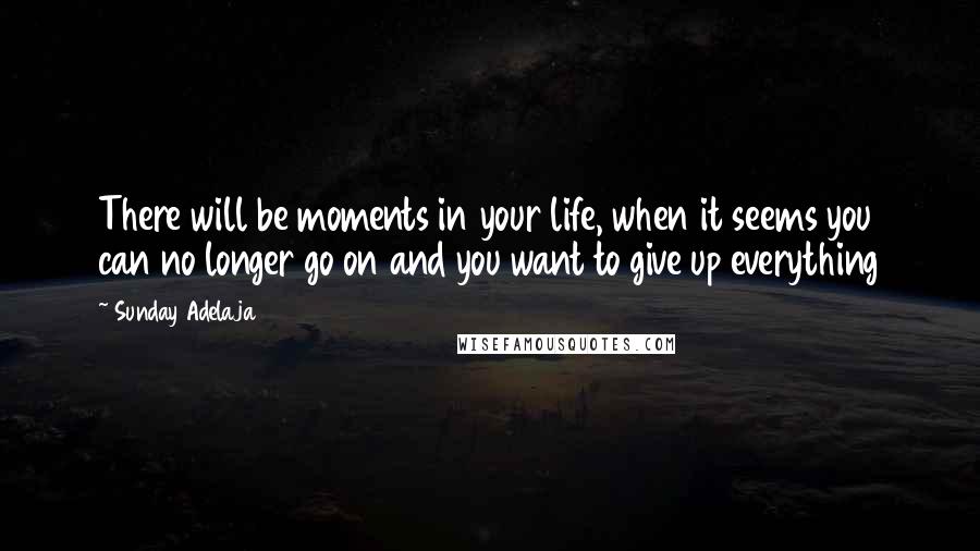 Sunday Adelaja Quotes: There will be moments in your life, when it seems you can no longer go on and you want to give up everything
