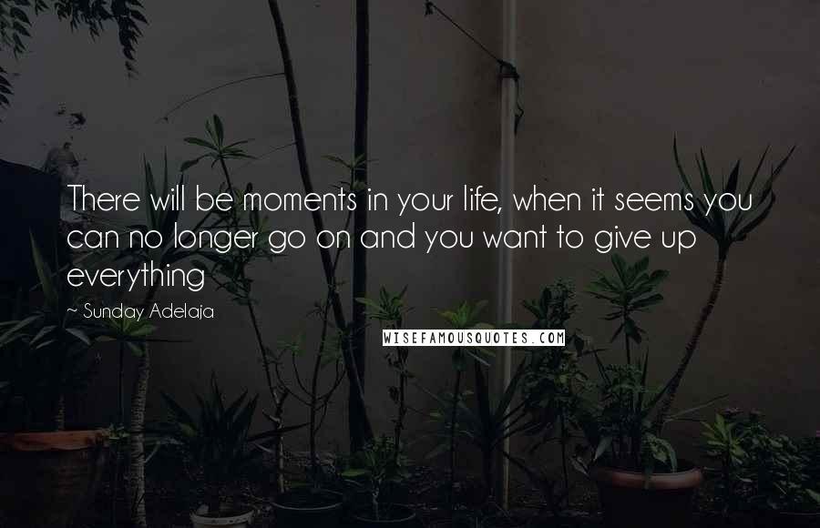 Sunday Adelaja Quotes: There will be moments in your life, when it seems you can no longer go on and you want to give up everything