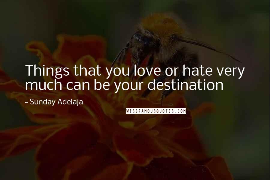 Sunday Adelaja Quotes: Things that you love or hate very much can be your destination
