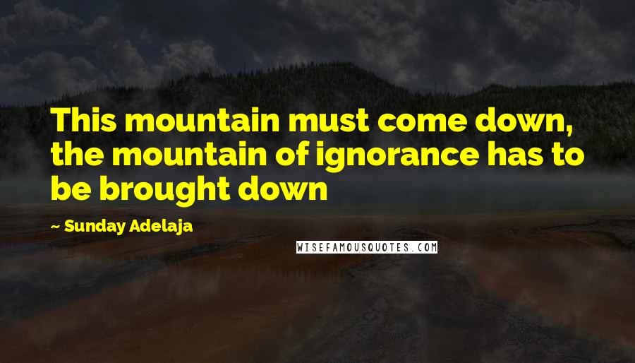 Sunday Adelaja Quotes: This mountain must come down, the mountain of ignorance has to be brought down