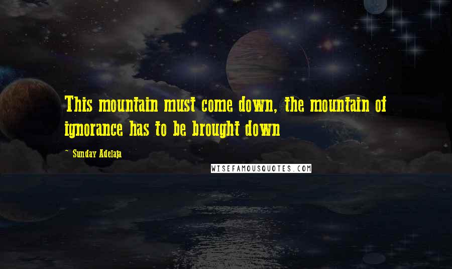 Sunday Adelaja Quotes: This mountain must come down, the mountain of ignorance has to be brought down