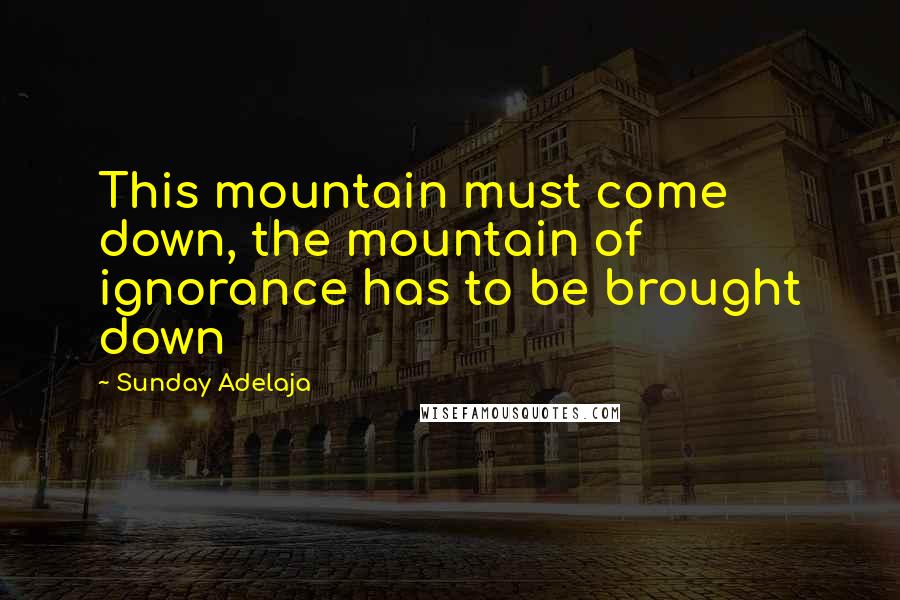 Sunday Adelaja Quotes: This mountain must come down, the mountain of ignorance has to be brought down