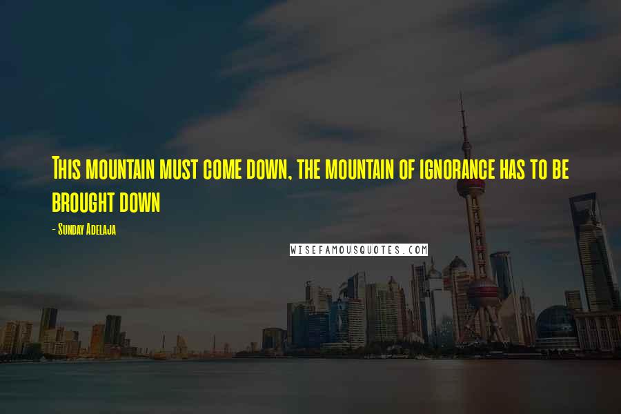 Sunday Adelaja Quotes: This mountain must come down, the mountain of ignorance has to be brought down