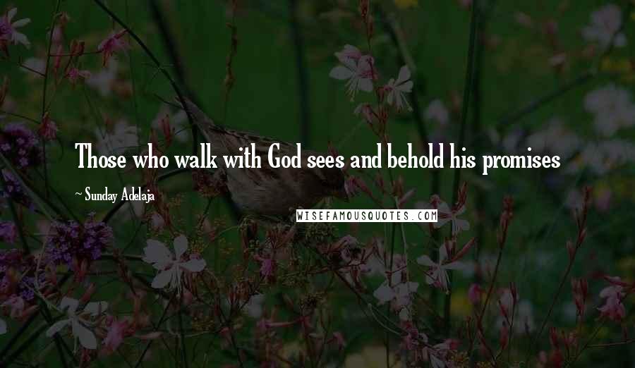 Sunday Adelaja Quotes: Those who walk with God sees and behold his promises