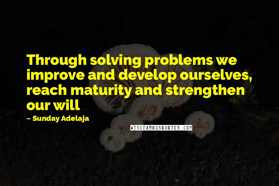 Sunday Adelaja Quotes: Through solving problems we improve and develop ourselves, reach maturity and strengthen our will