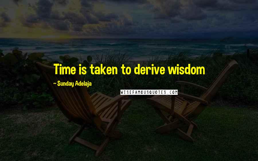 Sunday Adelaja Quotes: Time is taken to derive wisdom