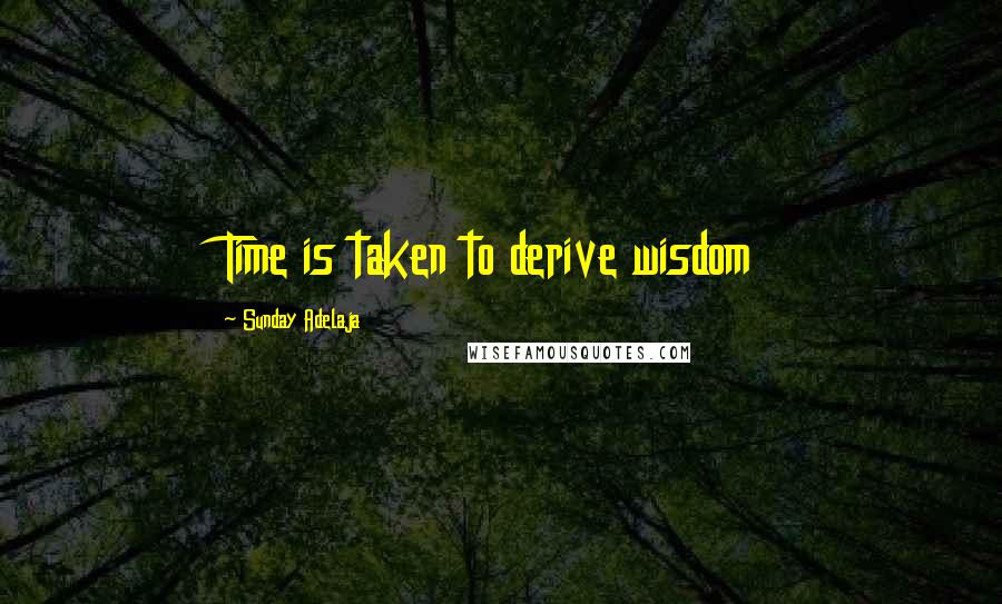 Sunday Adelaja Quotes: Time is taken to derive wisdom
