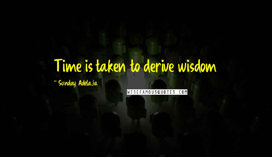 Sunday Adelaja Quotes: Time is taken to derive wisdom