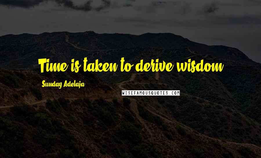 Sunday Adelaja Quotes: Time is taken to derive wisdom