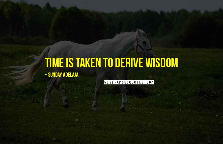 Sunday Adelaja Quotes: Time is taken to derive wisdom