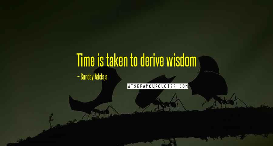 Sunday Adelaja Quotes: Time is taken to derive wisdom