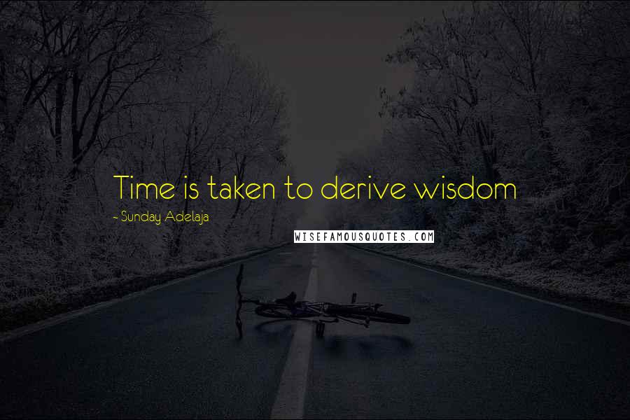 Sunday Adelaja Quotes: Time is taken to derive wisdom