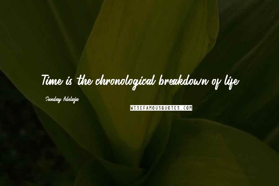 Sunday Adelaja Quotes: Time is the chronological breakdown of life