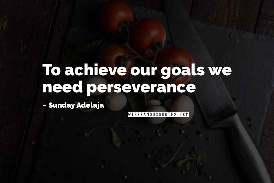 Sunday Adelaja Quotes: To achieve our goals we need perseverance