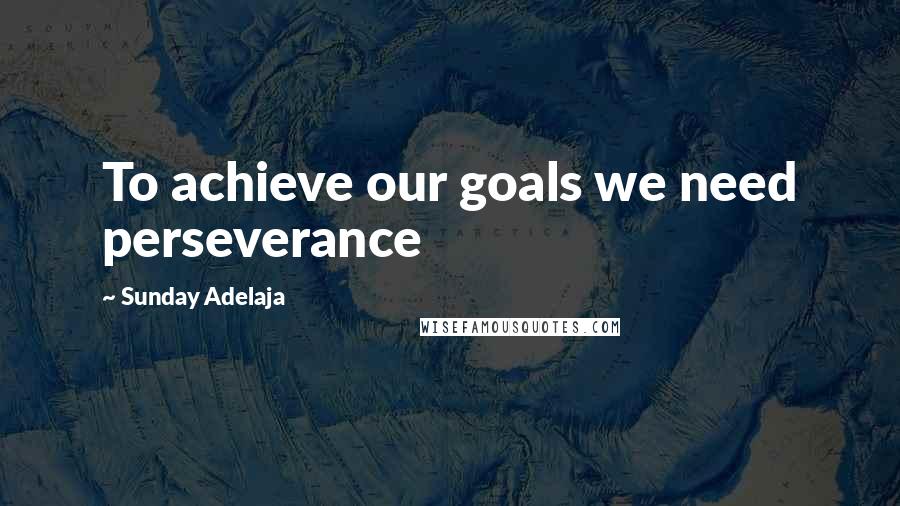 Sunday Adelaja Quotes: To achieve our goals we need perseverance