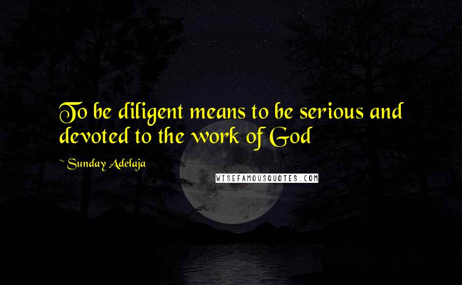 Sunday Adelaja Quotes: To be diligent means to be serious and devoted to the work of God