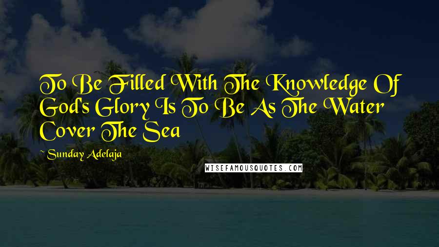 Sunday Adelaja Quotes: To Be Filled With The Knowledge Of God's Glory Is To Be As The Water Cover The Sea