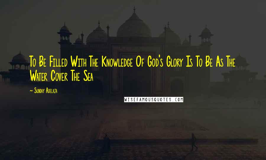 Sunday Adelaja Quotes: To Be Filled With The Knowledge Of God's Glory Is To Be As The Water Cover The Sea