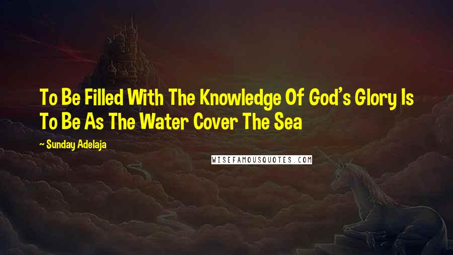 Sunday Adelaja Quotes: To Be Filled With The Knowledge Of God's Glory Is To Be As The Water Cover The Sea