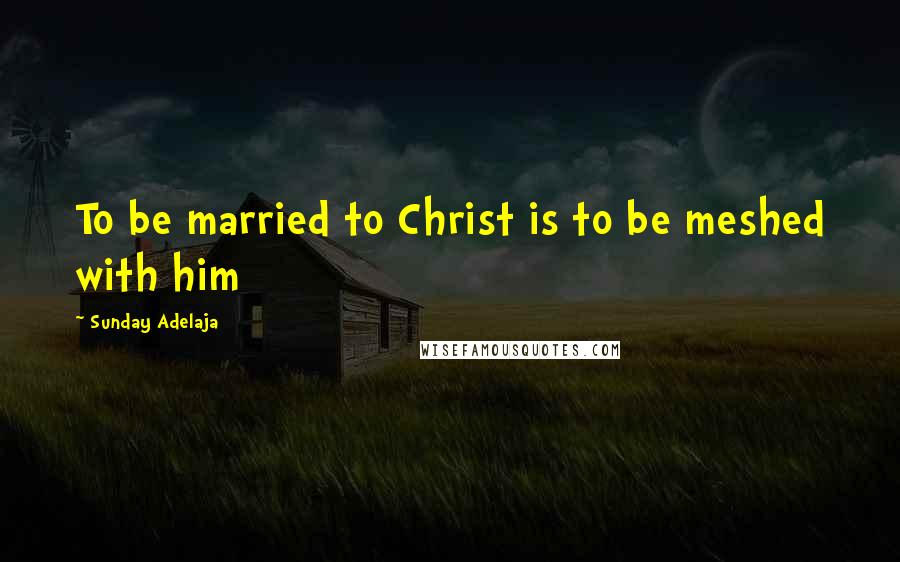 Sunday Adelaja Quotes: To be married to Christ is to be meshed with him