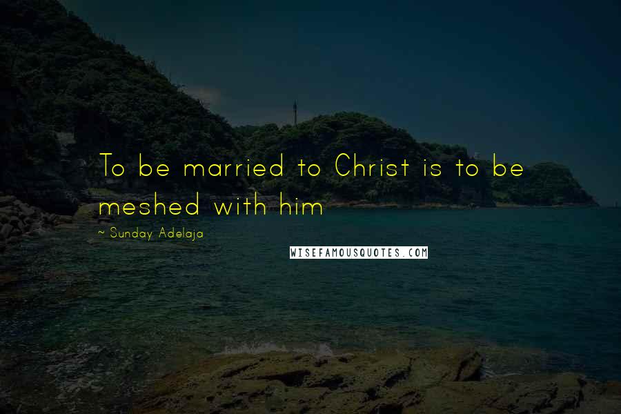 Sunday Adelaja Quotes: To be married to Christ is to be meshed with him