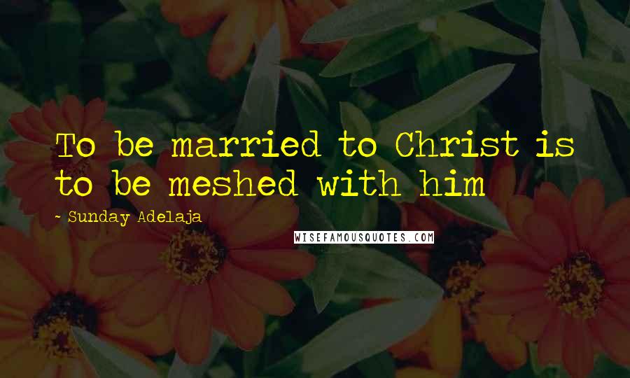 Sunday Adelaja Quotes: To be married to Christ is to be meshed with him