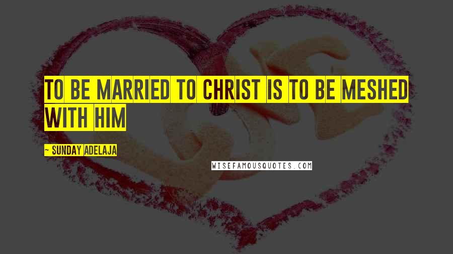 Sunday Adelaja Quotes: To be married to Christ is to be meshed with him