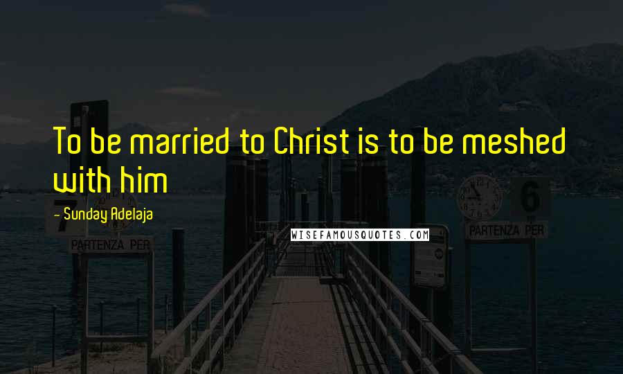 Sunday Adelaja Quotes: To be married to Christ is to be meshed with him