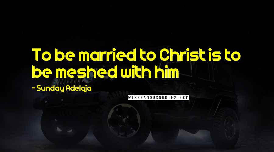 Sunday Adelaja Quotes: To be married to Christ is to be meshed with him