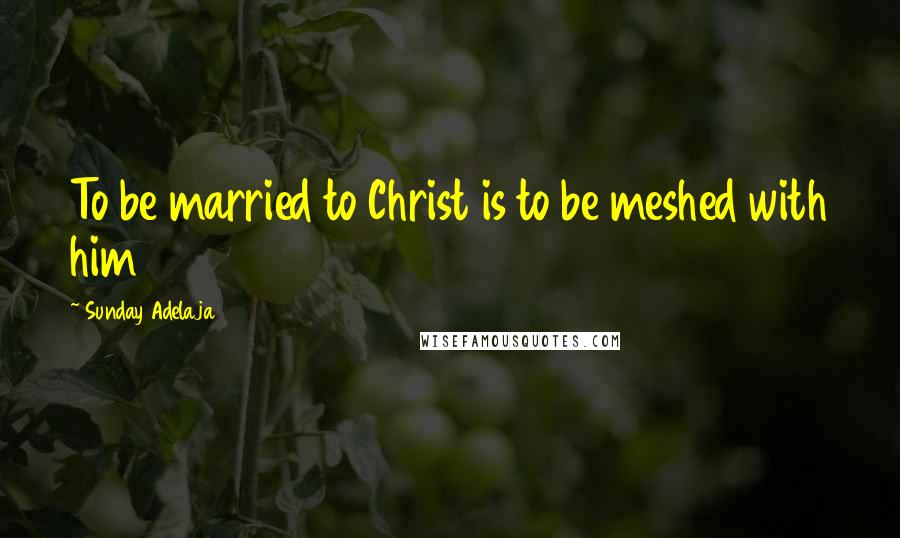 Sunday Adelaja Quotes: To be married to Christ is to be meshed with him