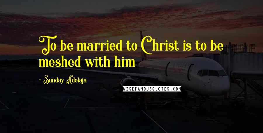 Sunday Adelaja Quotes: To be married to Christ is to be meshed with him