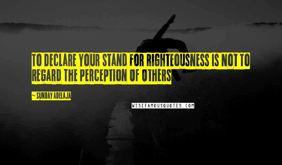 Sunday Adelaja Quotes: To Declare Your Stand For Righteousness Is Not To Regard The Perception Of Others