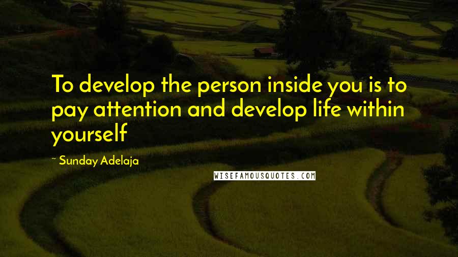 Sunday Adelaja Quotes: To develop the person inside you is to pay attention and develop life within yourself