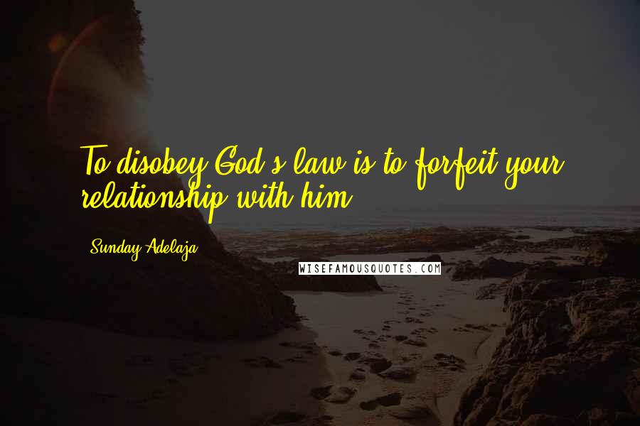 Sunday Adelaja Quotes: To disobey God's law is to forfeit your relationship with him