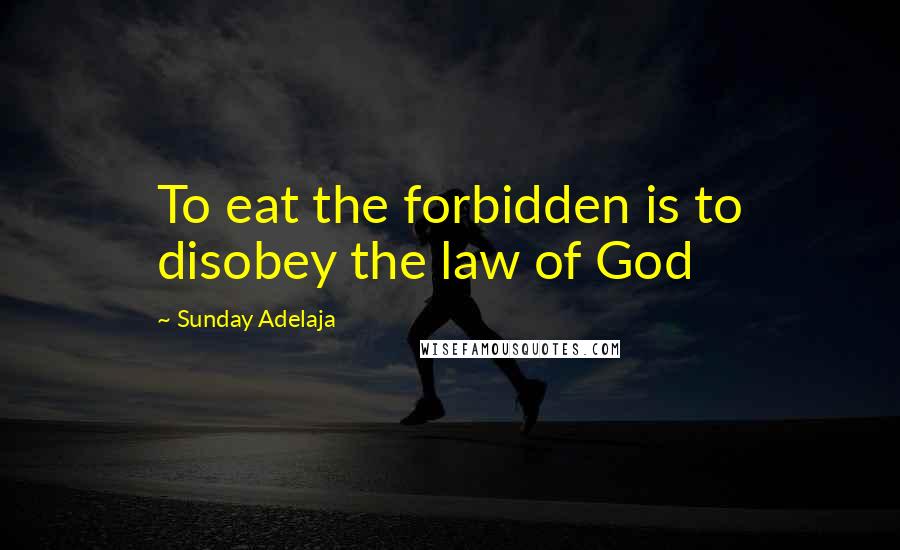 Sunday Adelaja Quotes: To eat the forbidden is to disobey the law of God
