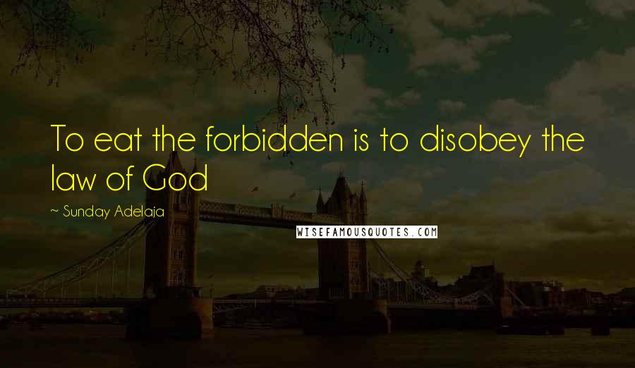 Sunday Adelaja Quotes: To eat the forbidden is to disobey the law of God